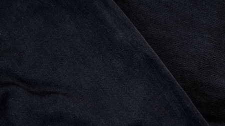 Abstract fabric background, Black fabric cloth background, texture of crumpled Black fabric backgroundの写真素材