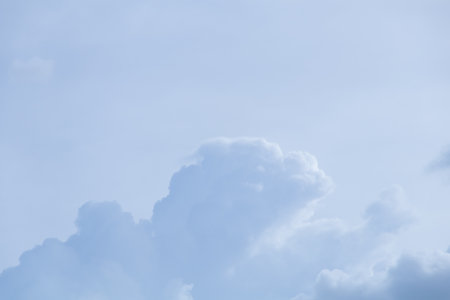 Blue sky background with tiny clouds, Nature cloud blue sky background, Blue Sky with Fluffy White Clouds on a Sunny Summer Dayの写真素材