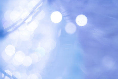Warm and dreamy bokeh lights enhancing the aesthetics of a corporate meeting spaceの写真素材