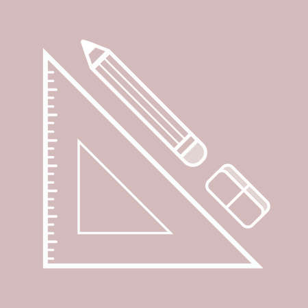 Stationery, eraser, ruler, pencil icon. Simple symbols for app development and website design.のイラスト素材
