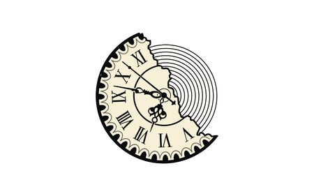 Retro and vintage clock logo designのイラスト素材
