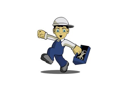 A technician character - Cartoon technician characterのイラスト素材