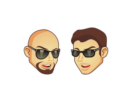 2 Guys head design vector - guys head design vector eps formatのイラスト素材