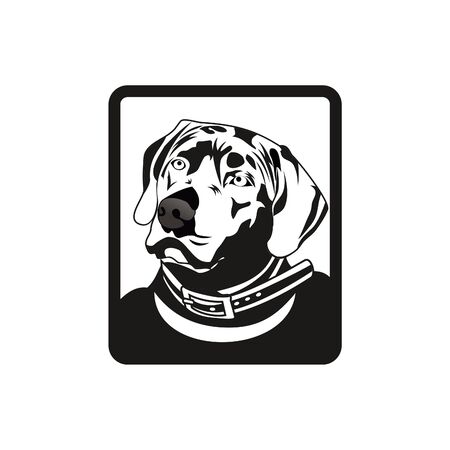 Dog head character logo - Sweet dog mascot cartoon character design vector eps formatのイラスト素材