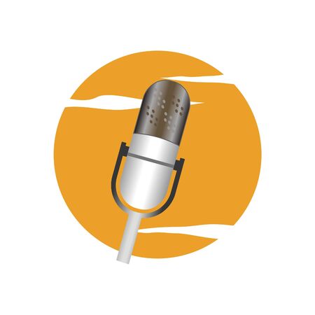 Microphone vector design - 3D Microphone logo design vector eps formatのイラスト素材
