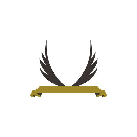 wings ribbon logo design vector eps formatのイラスト素材