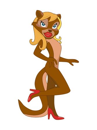 Cartoon squirrel girl character design vector eps formatのイラスト素材