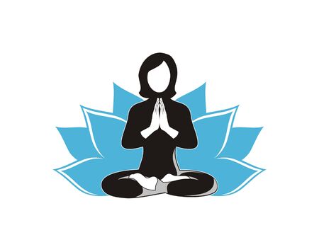 woman doing yoga design vector eps formatのイラスト素材