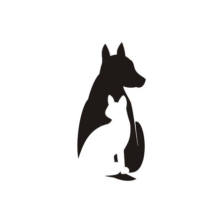 Realistic Pets dog and cat logo design vector eps formatのイラスト素材