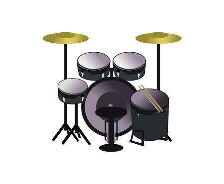 Drum music set logo design vector eps formatのイラスト素材