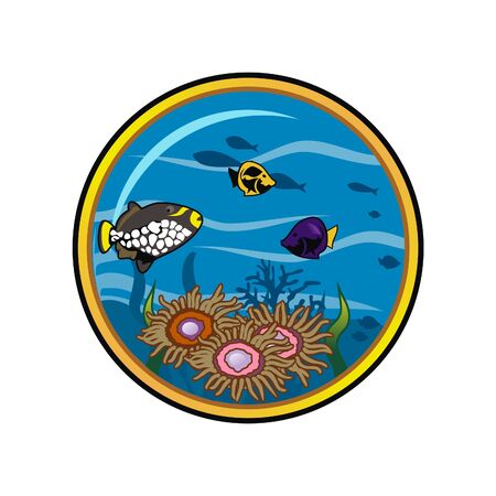 Beautiful landscape under the water cartoon character design vector eps formatのイラスト素材