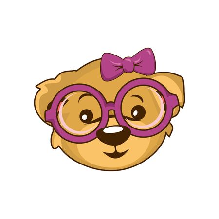 Sweety Girl bear mascot cartoon character design vector eps formatのイラスト素材