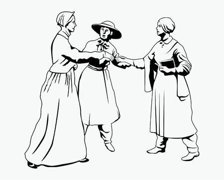 vector of american women Anthony meets Stanton statue vectorのイラスト素材