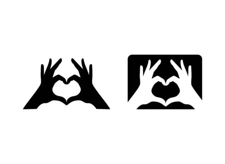 Vector of fingers love logo design eps formatのイラスト素材