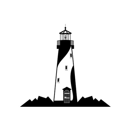 Lighthouse design isolated white backgroundのイラスト素材