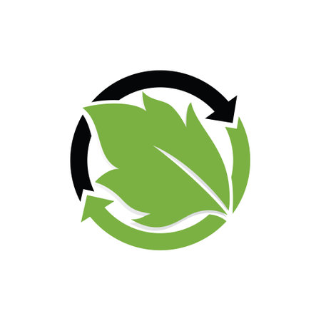 Recycling Eco green leaf logo designのイラスト素材