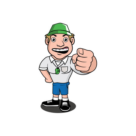 Referee cartoon character designのイラスト素材