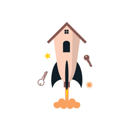 Rocket house designのイラスト素材