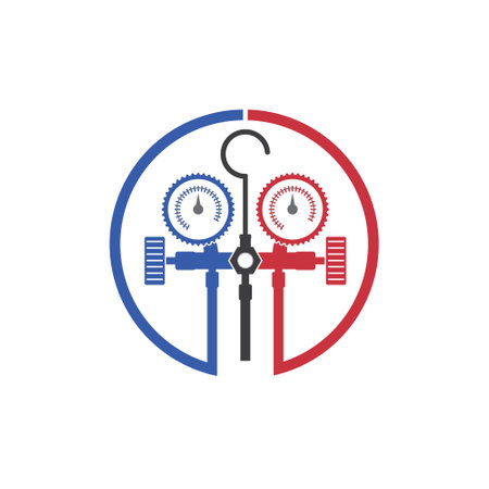 Llogo with pressure gauge manometer symbol designのイラスト素材