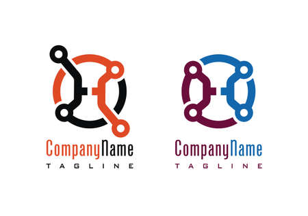 Hub logo design illustration vector  format , suitable for your design needs, logo, illustration, animation, etc.のイラスト素材