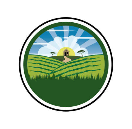 Farm logo design illustration , suitable for your design needs, T-shirt, logo, illustration, animation, etc.のイラスト素材