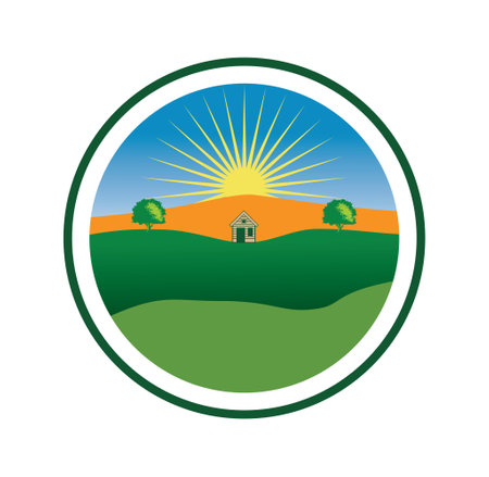 Farm logo design illustration , suitable for your design needs, T-shirt, logo, illustration, animation, etc.のイラスト素材