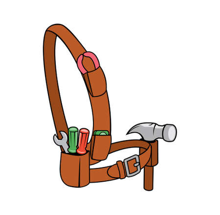 Handyman toolbelt design illustration vector  format , suitable for your design needs, logo, illustration, animation, etc.のイラスト素材
