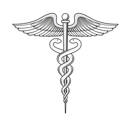 Medical caduceus symbol design illustration vector  format , suitable for your design needs, logo, illustration, animation, etc.のイラスト素材