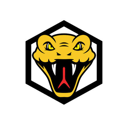 Snake head logo design illustration vector  format , suitable for your design needs, logo, illustration, animation, etc.のイラスト素材