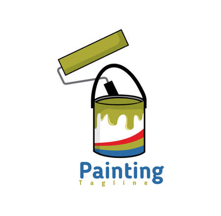 Painting company logo design illustration vector  format , suitable for your design needs, logo, illustration, animation, etc.のイラスト素材