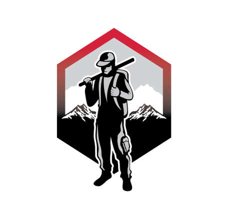 Adventure character logo design illustration vector  format , suitable for your design needs, logo, illustration, animation, etc.のイラスト素材