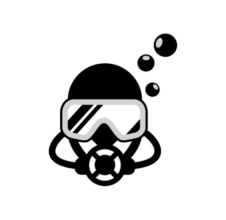 Diver head design illustration vector  format , suitable for your design needs, logo, illustration, animation, etc.のイラスト素材