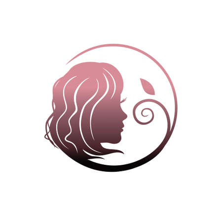 Woman head logo design illustration vector  format , suitable for your design needs, logo, illustration, animation, etc.のイラスト素材