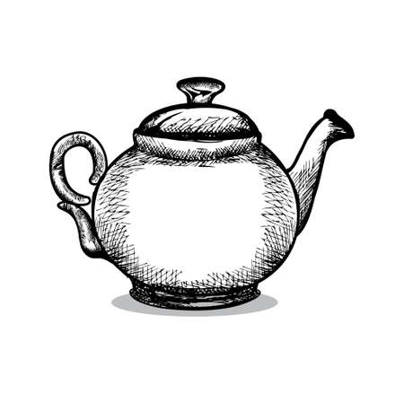 Hand drawn pot tea design illustration vector  format , suitable for your design needs, logo, illustration, animation, etc.のイラスト素材