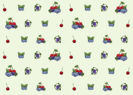 Fruits illustration seamless pattern design vector eps formatのイラスト素材