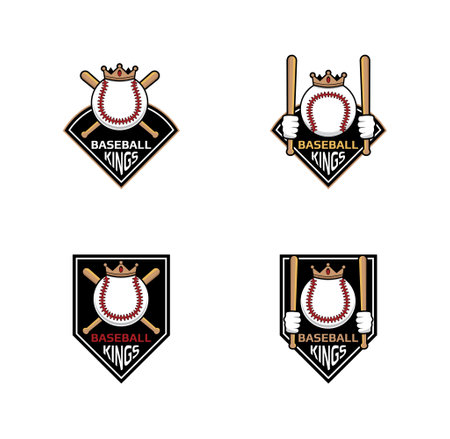 Baseball king logo design illustration vector eps format , suitable for your design needs, logo, illustration, animation, etc.のイラスト素材