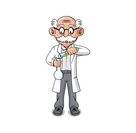 Professor old man cartoon character design illustration vector eps format , suitable for your design needs, logo, illustration, animation, etc.のイラスト素材