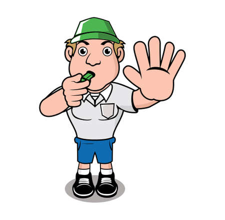 Referee cartoon character design illustration vector eps format , suitable for your design needs, logo, illustration, animation, etc.のイラスト素材