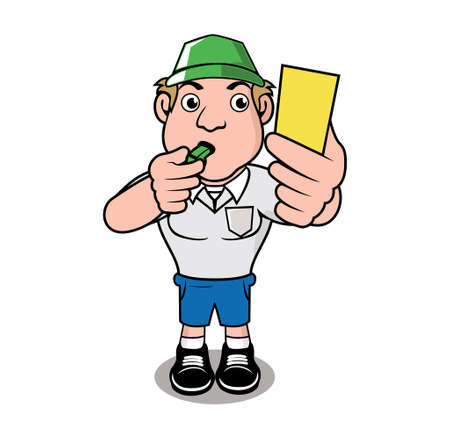 Referee cartoon character design illustration vector eps format , suitable for your design needs, logo, illustration, animation, etc.のイラスト素材