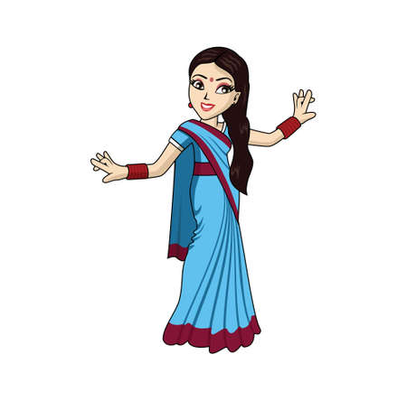 Beautiful indian women character design illustration vector eps format , suitable for your design needs, logo, illustration, animation, etc.のイラスト素材