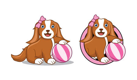 Cute dog cartoon character design illustration , suitable for your design needs, logo, illustration, animation, etc.のイラスト素材