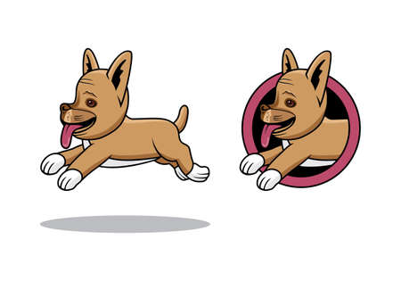 Cute dog cartoon character design illustration , suitable for your design needs, logo, illustration, animation, etc.のイラスト素材