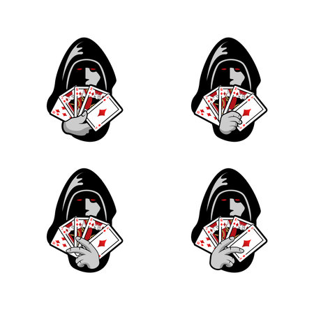 Poker logo character design illustrationのイラスト素材