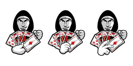 Poker logo character design illustrationのイラスト素材