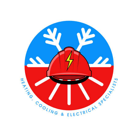 Red hard hat construction helmet design illustrationのイラスト素材