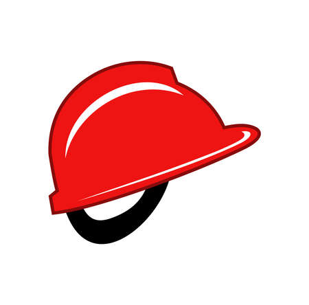 Red hard hat construction helmet design illustrationのイラスト素材
