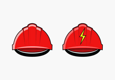Red hard hat construction helmet design illustrationのイラスト素材