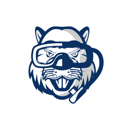 Beaver head design illustrationのイラスト素材