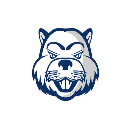 Beaver head design illustrationのイラスト素材