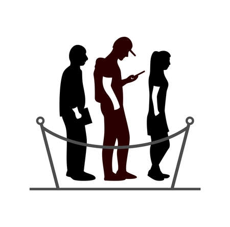 Queue logo character design illustrationのイラスト素材